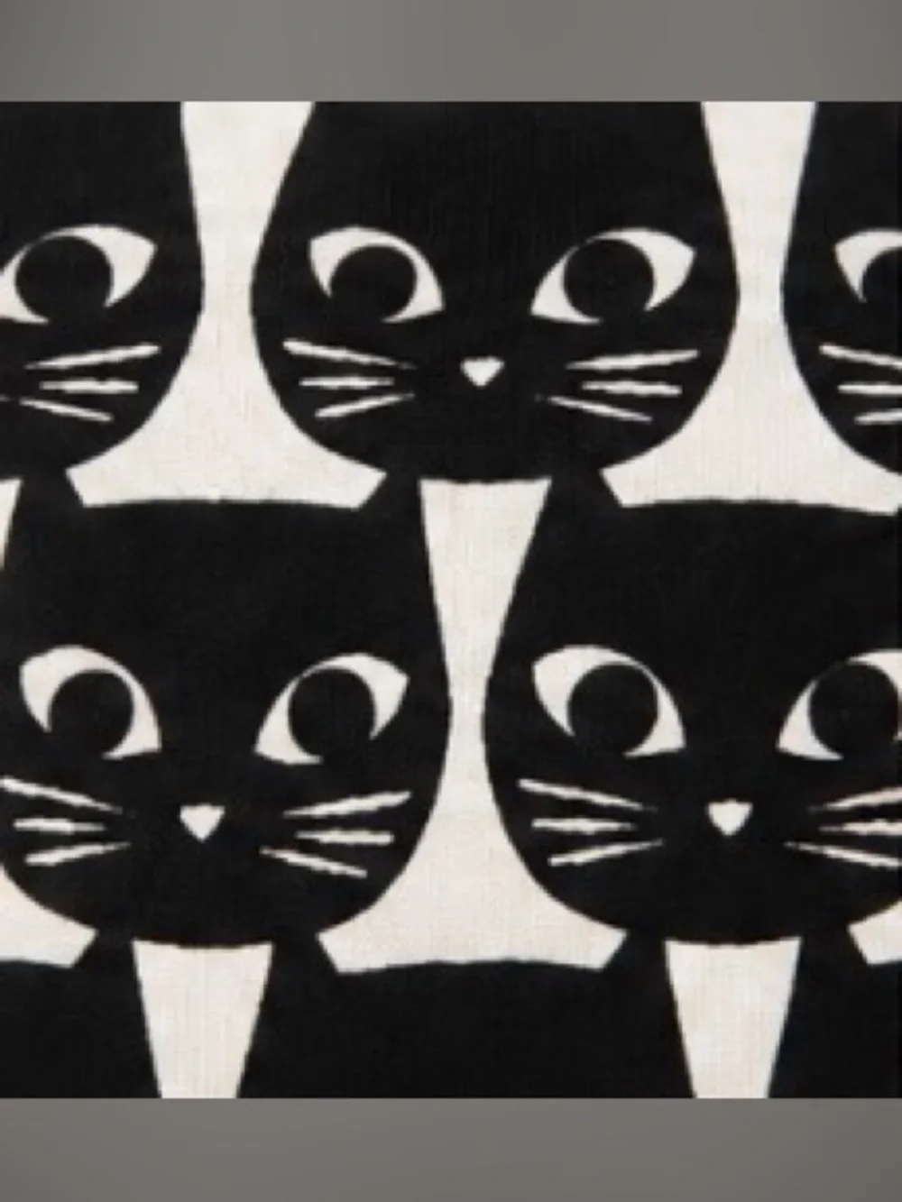 Vintage IKEA MATTRAM Black White Cat Print Lumbar Throw Pillow Rare